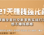 21天赚钱强化营,掌握全套社交新零售实战打法,赚回N倍学员-网创资源吧
