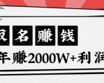 王通：不要小瞧任何一个小领域，取名技能也能快速赚钱，年赚2000W+利润-网创资源吧