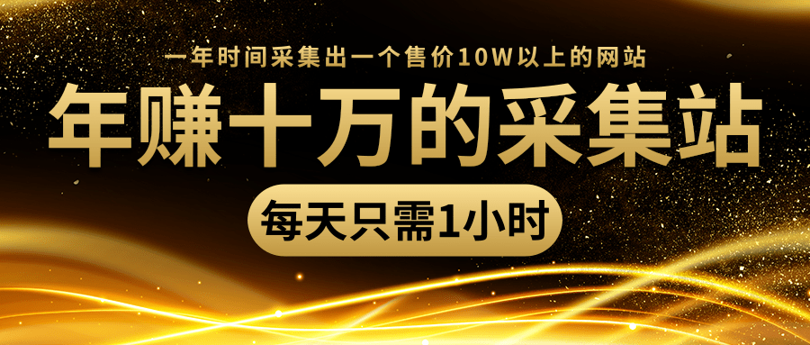 年赚十万的采集站，每天却只需要1小时，一年时间采集出一个售价10W以上的网站-网创资源吧
