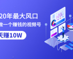 抓住2020年最大风口,小白也能做一个赚钱视频号,12天赚10W(赠送爆款拆解)-网创资源吧