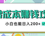 2020年零成本赚钱攻略,小白也能日入200+【视频教程】-网创资源吧