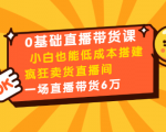 0基础直播带货课:小白也能低成本搭建疯狂卖货直播间:1场直播带货6万-网创资源吧