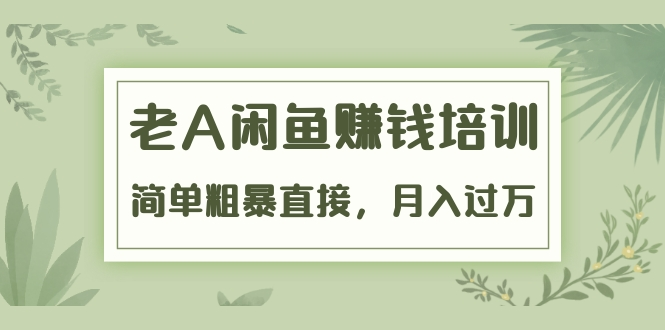 《老A闲鱼赚钱培训》简单粗暴直接，月入过万真正的闲鱼战术实课（51节课）-网创资源吧