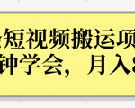 操作性非常强的头条号短视频搬运项目,3分钟学会,轻松月入8000+-网创资源吧