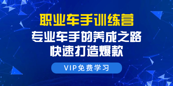 职业车手训练营：专业车手的养成之路，快速打造爆款（8节-无水印直播课）-网创资源吧