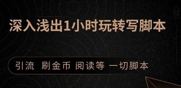 引流脚本实战课：1小时深入浅出视频实操讲解，教你0基础学会写引流脚本-网创资源吧