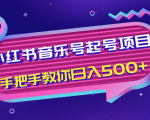 小红书音乐号起号项目，批量操作自行引流变现，手把手教你日入500+-网创资源吧
