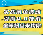 实战闲鱼被动引流4.0技术,坐等粉丝来找你,实操演示日加200+精准粉-网创资源吧
