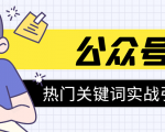 《公众号热门关键词实战引流特训营》5天涨5千精准粉，单独广点通每天赚百元-网创资源吧