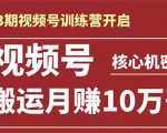 起航哥-第3期视频号核心机密:暴力搬运日入3000+月赚10万玩法-网创资源吧