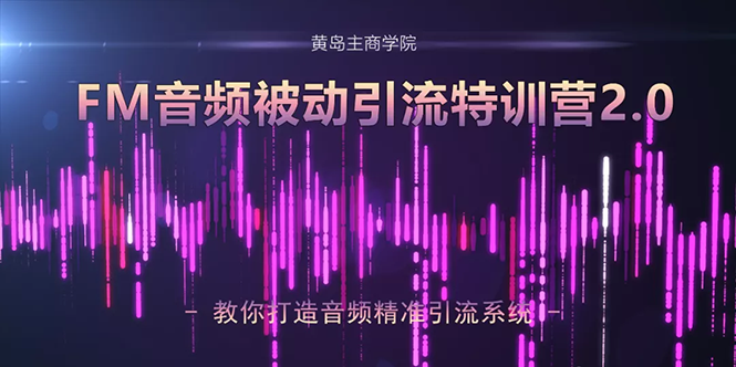 黄岛主·FM音频引流特训营2.0：独家引流模式，单账号50W+播放量，轻松变现-网创资源吧
