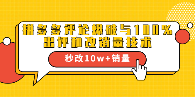 2021拼多多黑科技：拼多多评论爆破与100%出评和改销量技术-网创资源吧