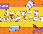 清和行记引流训练营:小白不到一周便能日引流几十精准粉-网创资源吧