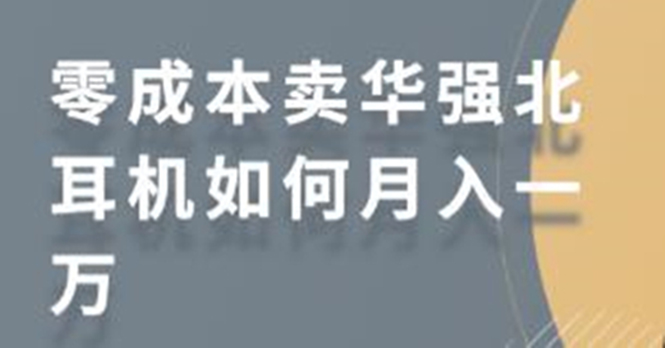 零成本卖华强北耳机如何月入10000+，教你在小红书上卖华强北耳机-网创资源吧