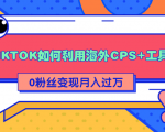 详细解析TIKTOK如何利用海外CPS+工具0粉丝轻松变现月入过万-网创资源吧