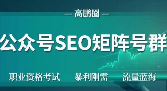 高鹏圈公众号SEO矩阵号群，实操20天纯收益25000+，普通人都能做-网创资源吧