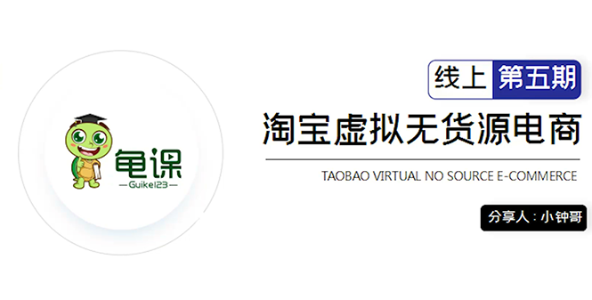龟课·淘宝虚拟无货源电商5期，全程直播 现场实操，一步步教你轻松实现躺赚-网创资源吧
