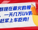 淘宝店群现在最火的视频玩法，一天几万UV的玩法，赶紧上车吃肉-网创资源吧