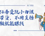 全民任务变现小白课,不用带货,不用直播,拍视频就能赚钱-网创资源吧