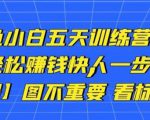 卓让闲鱼小白五天训练营,每天一小时,轻松赚钱快人一步-网创资源吧