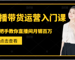 直播带货运营入门课，手把手教你直播间月销百万-网创资源吧