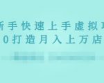2022年虚拟项目实战指南,新手从0打造月入上万店铺-网创资源吧