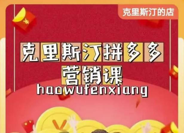 克里斯汀拼多多运营课，适合小白初涉平台，低成本入门-网创资源吧