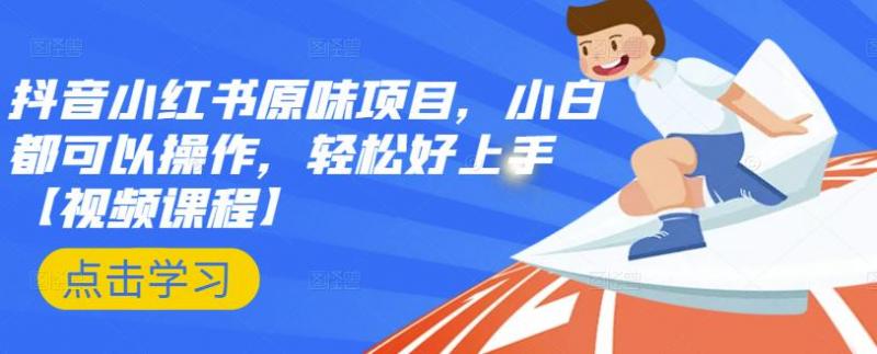 抖音小红书原味项目，小白都可以操作，轻松好上手【视频课程】-网创资源吧