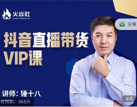 锤十八-抖音直播带货VIP课，专注直播带货有效盈利模式-网创资源吧
