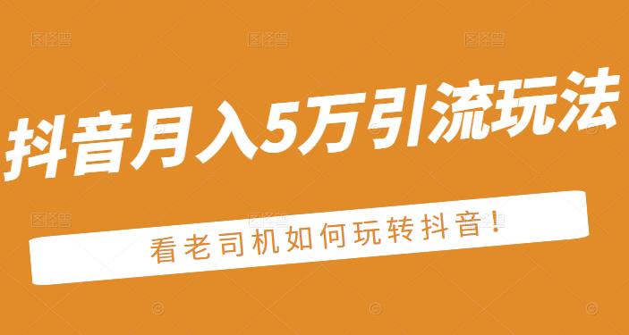 老古董·抖音月入5万引流玩法，看看老司机如何玩转抖音(附赠：抖音另类引流思路)-网创资源吧