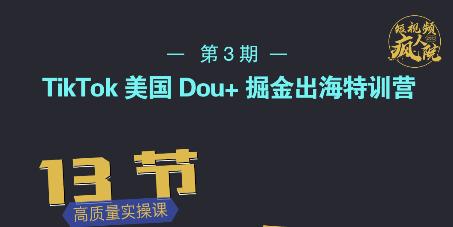 TikTok美国Dou+掘金出海特训营，美国dou+成功投放95%-网创资源吧