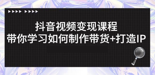 抖音短视频变现课程：带你学习如何制作带货+打造IP【41节】-网创资源吧