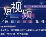 吴Sir·短视频带货底层实操课，教你如何选爆品、了解获短视频流量密码，正确起号-网创资源吧