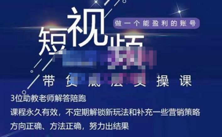 吴Sir·短视频带货底层实操课，教你如何选爆品、了解获短视频流量密码，正确起号-网创资源吧