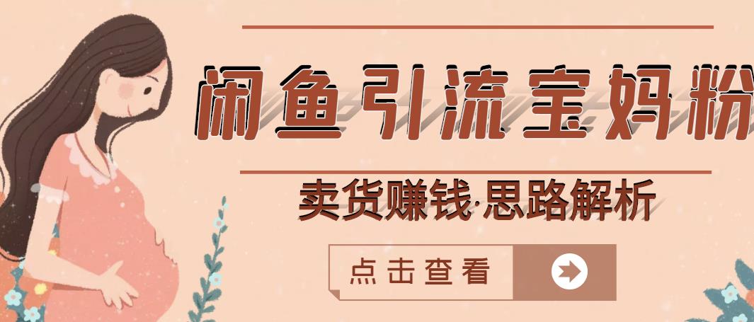闲鱼引流宝妈粉+卖货赚钱一个月收益30000+（实操视频教程）-网创资源吧