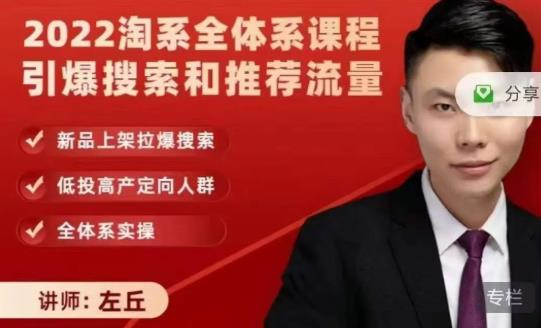 2022淘系全体系课程引爆搜索和推荐流量，新品上架拉爆搜索-网创资源吧