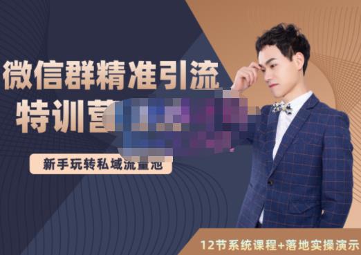 陆明明·微信群精准引流特训营3.0，借助微信群进行引流操作，打造私域流量池-网创资源吧