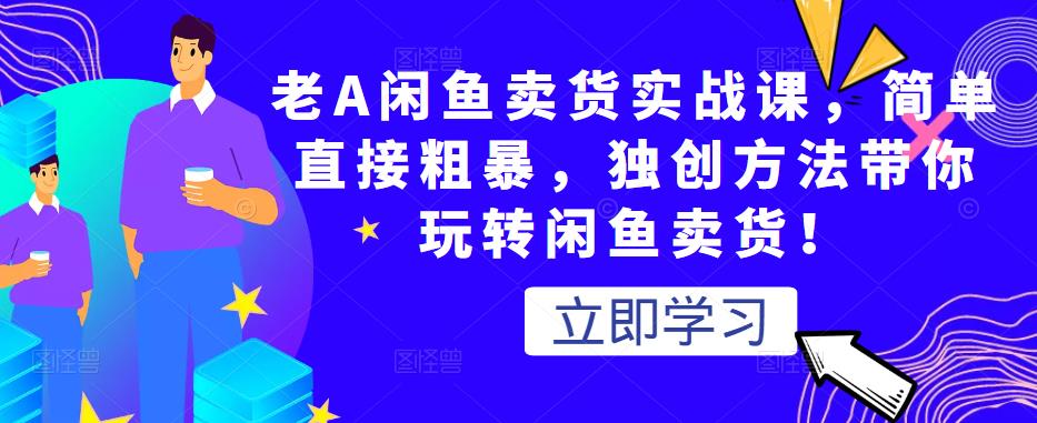 老A闲鱼卖货实战课，简单直接粗暴，独创方法带你玩转闲鱼卖货！-网创资源吧