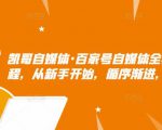 凯哥自媒体·百家号自媒体全套实战赚钱教程，从新手开始，循序渐进，系统的讲解-网创资源吧