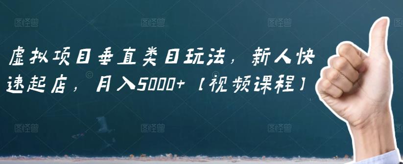 虚拟项目垂直类目玩法，新人快速起店，月入5000+【视频课程】-网创资源吧