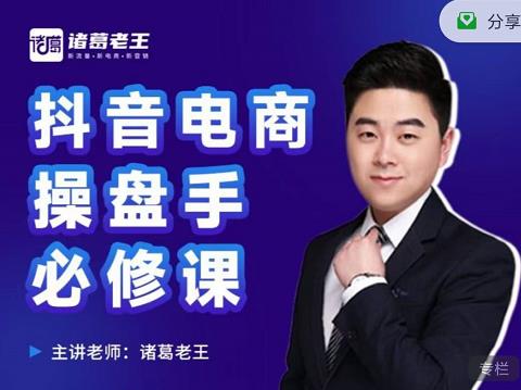 诸葛老王-抖音电商操盘手必修课：顶层设计，​起号破局，爆款运营，数据分析-网创资源吧