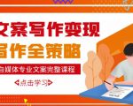自媒体专业文案写作变现,月入10W+写作策略,教你从零开始学写作-网创资源吧