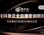 桔子会《抖音企业自播密训班》,把直播间打造成你的赚钱机器-网创资源吧