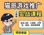 猫哥·游戏推广实战课程,单视频收益达6位数,从0到1成为优质游戏达人-网创资源吧