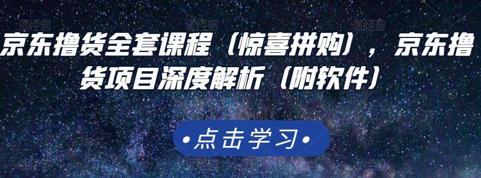 京东撸货全套课程（惊喜拼购），京东撸货项目深度解析（附软件）-网创资源吧