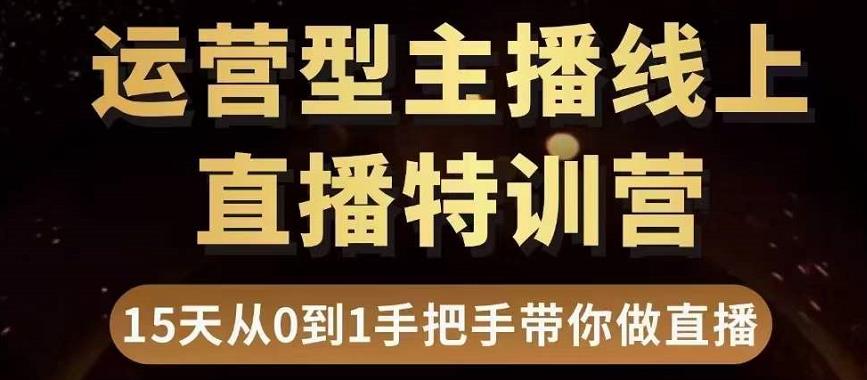 直播电商运营型主播特训营，0基础15天手把手带你做直播带货-网创资源吧