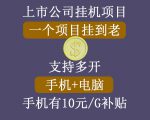 正规挂机项目，支持手机电脑一起挂，支持虚拟机多开，可以挂到老-网创资源吧