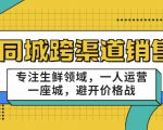 同城跨渠道销售，专注生鲜领域，一人运营一座城，避开价格战-网创资源吧