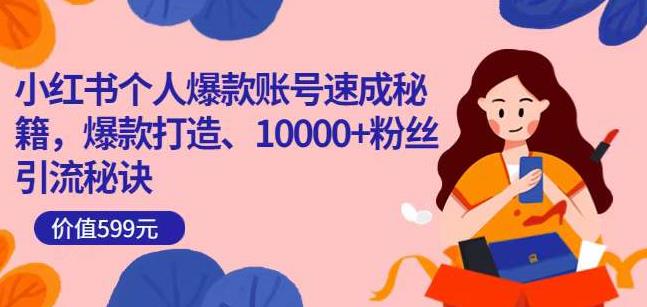 小红书个人爆款账号速成秘籍，爆款打造、10000+粉丝引流秘诀-网创资源吧