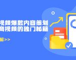 带货短视频爆款内容策划，关于电商视频的独门秘籍（价值499元）-网创资源吧